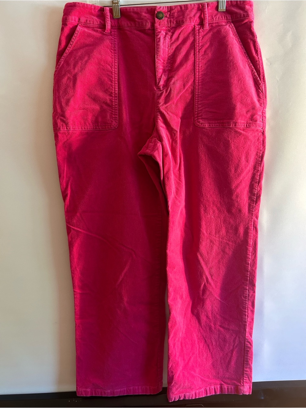 ON-34TH HOT PINK 98% COTTON 2% SPANDEX WOMEN’S CORDUROY PANTS SIZE 14
